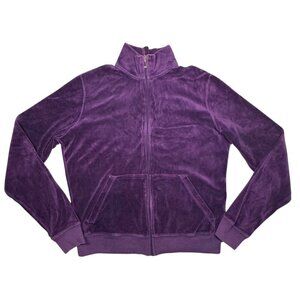Juicy Couture Track Suit Jacket Sz.XL Purple Velour Full Zip Vintage 2YK
